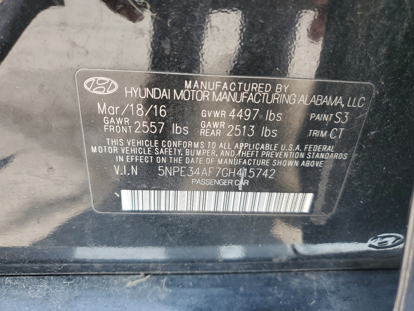 5NPE34AF7GH415742 2016 Hyundai Sonata Sport