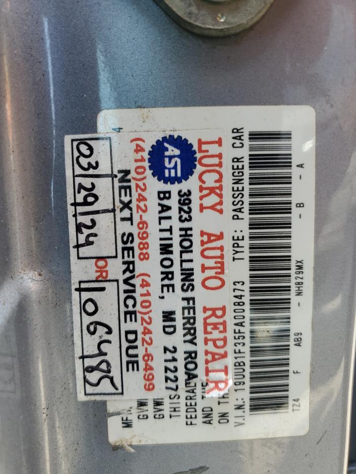 2015 Acura Tlx VIN: 19UUB1F35FA008473 Lot: 65828534