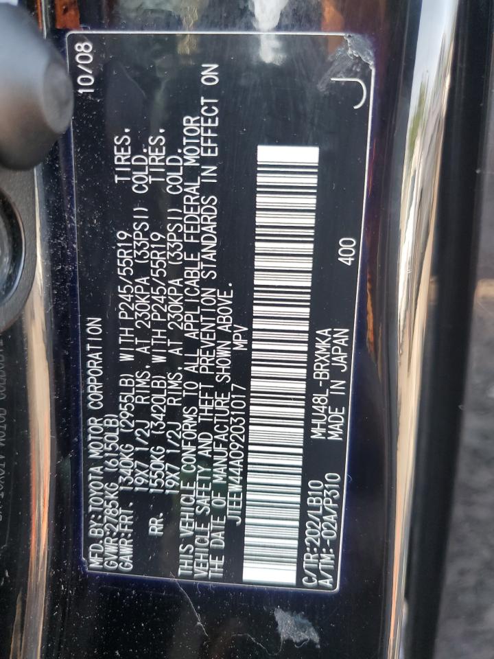 2009 Toyota Highlander Hybrid Limited VIN: JTEEW44A092031017 Lot: 65468904