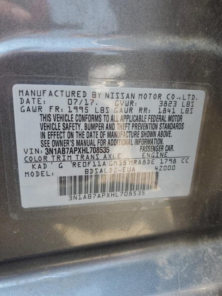 3N1AB7APXHL708535 2017 Nissan Sentra S