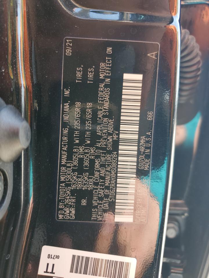 2021 Toyota Highlander Xle VIN: 5TDGZRAHXMS089284 Lot: 68457014