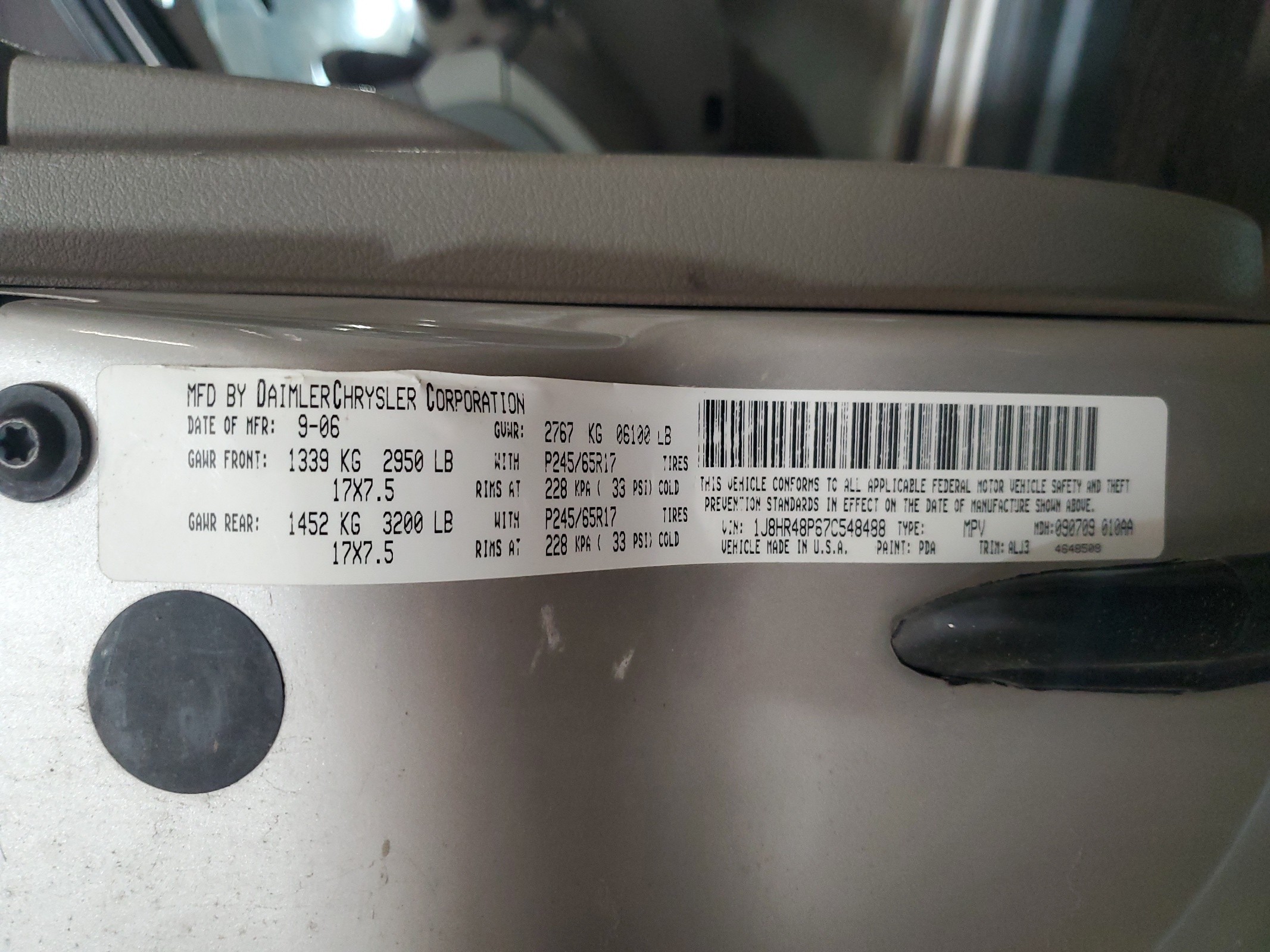 1J8HR48P67C548488 2007 Jeep Grand Cherokee Laredo