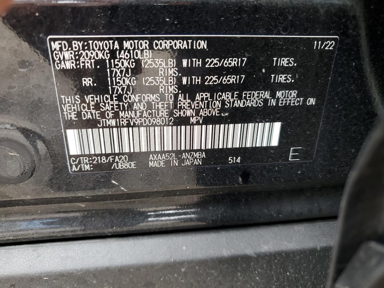 JTMW1RFV9PD098012 2023 Toyota Rav4 Xle