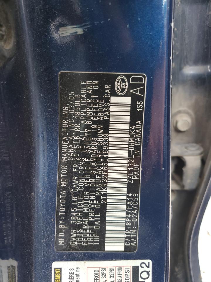 2005 Toyota Corolla Matrix Xr VIN: 2T1KR32E65C469339 Lot: 67483384