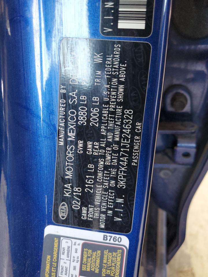 2018 Kia Forte Lx VIN: 3KPFK4A71JE246328 Lot: 65438574