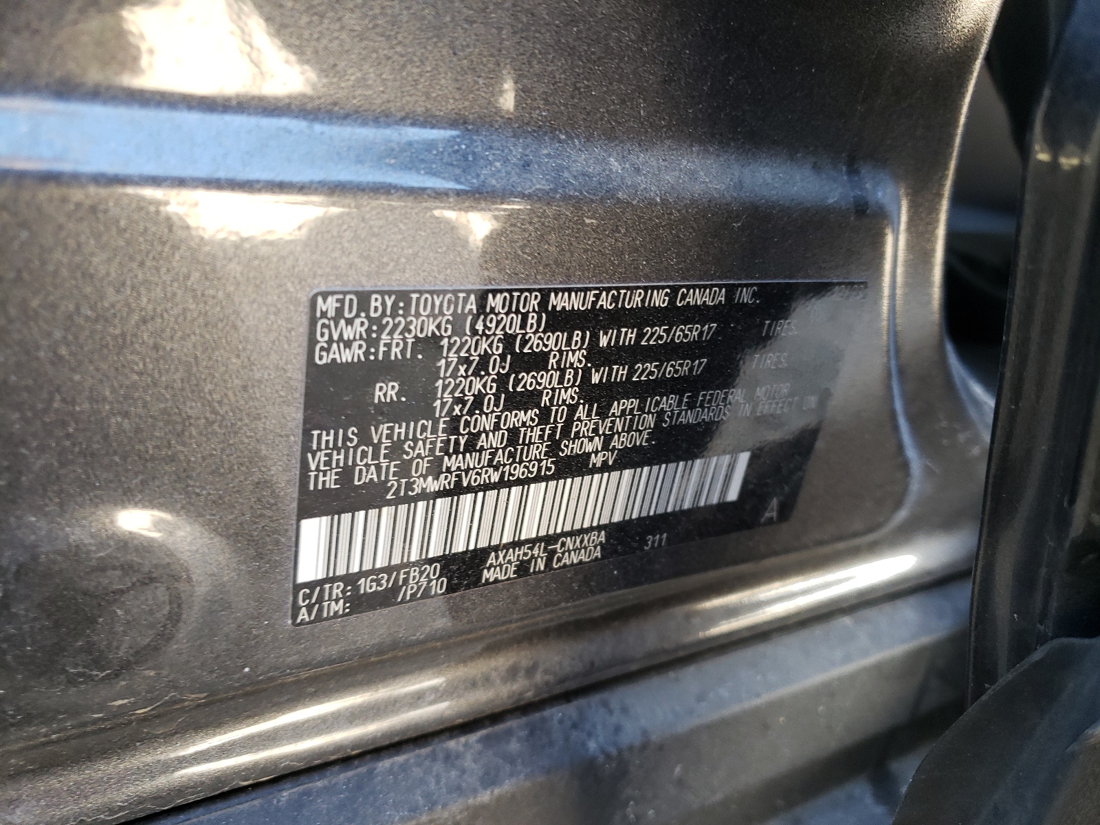 2T3MWRFV6RW196915 2024 Toyota Rav4 Le