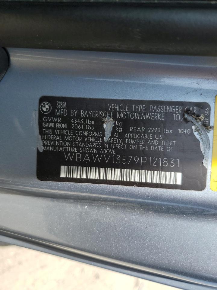 2009 BMW 328 I Sulev VIN: WBAWV13579P121831 Lot: 65611844