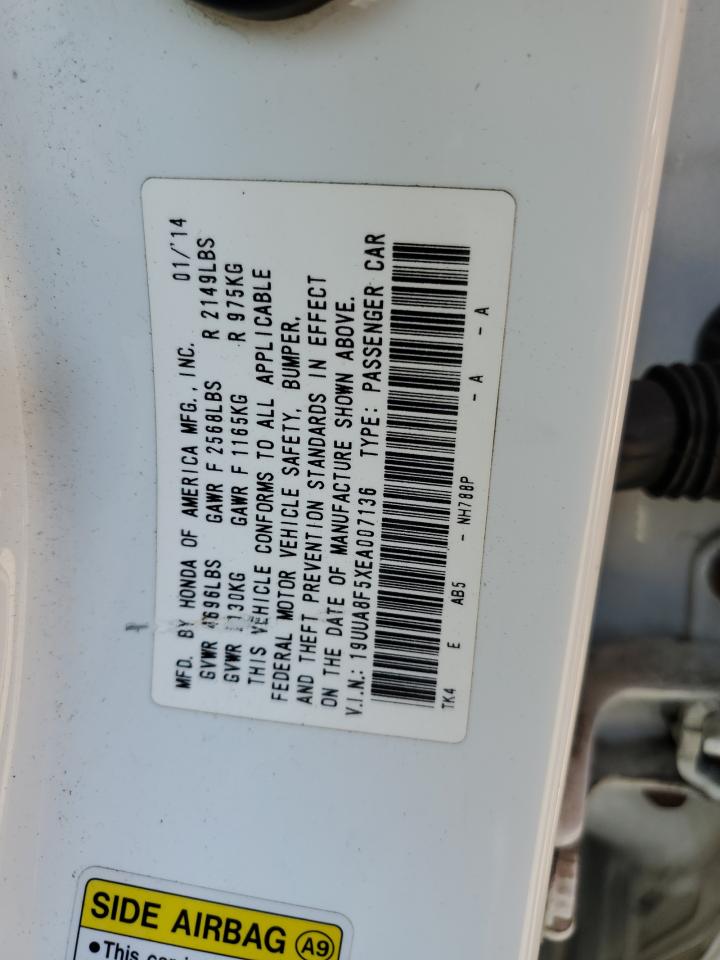 19UUA8F5XEA007136 2014 Acura Tl Tech