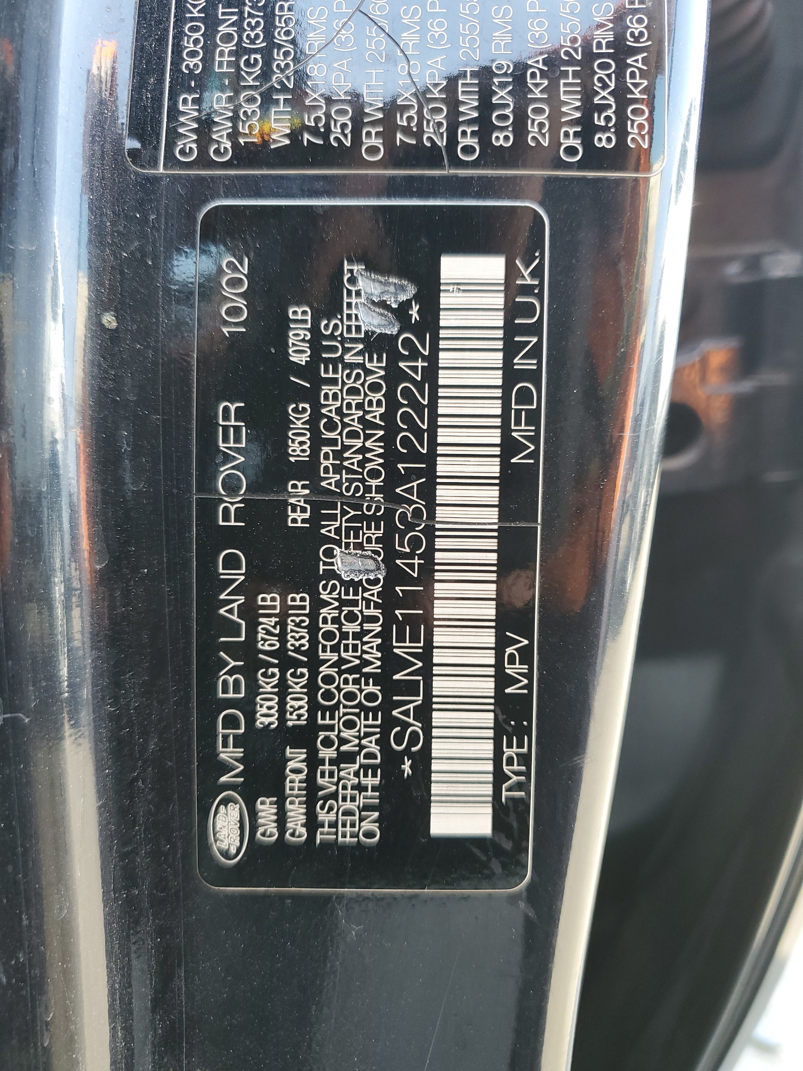 SALME11453A122242 2003 Land Rover Range Rover Hse