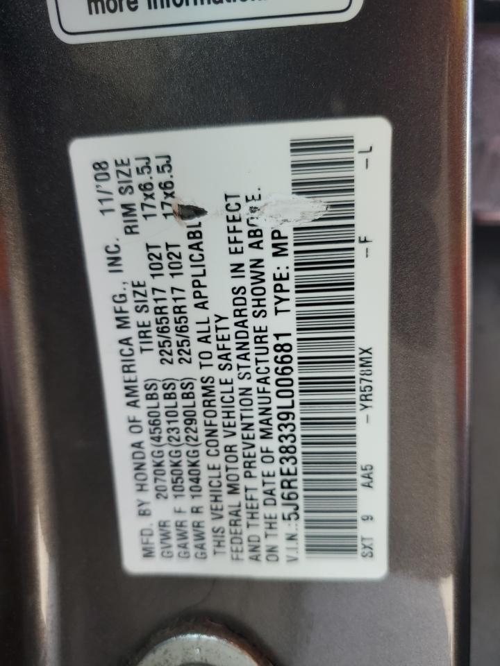 5J6RE38339L006681 2009 Honda Cr-V Lx