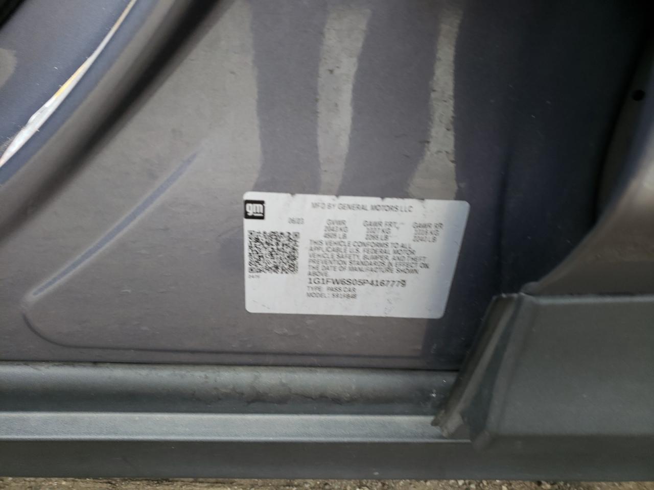 2023 Chevrolet Bolt Ev 1Lt VIN: 1G1FW6S05P4167779 Lot: 66723454