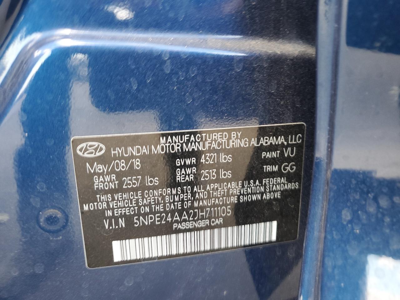 5NPE24AA2JH711105 2018 Hyundai Sonata Eco