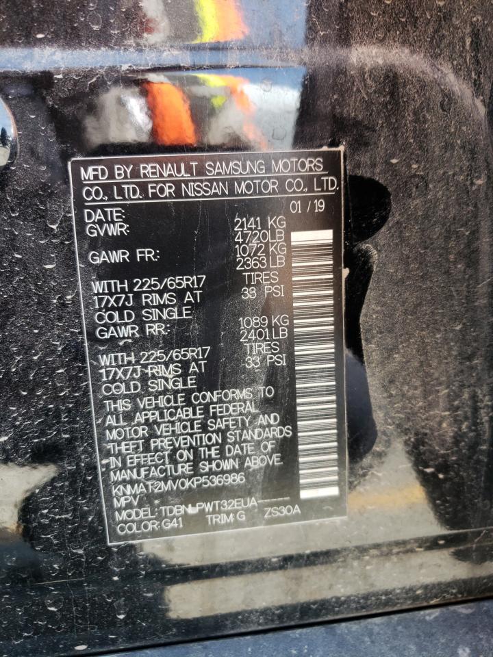 KNMAT2MV0KP536986 NISSAN ROGUE 2019