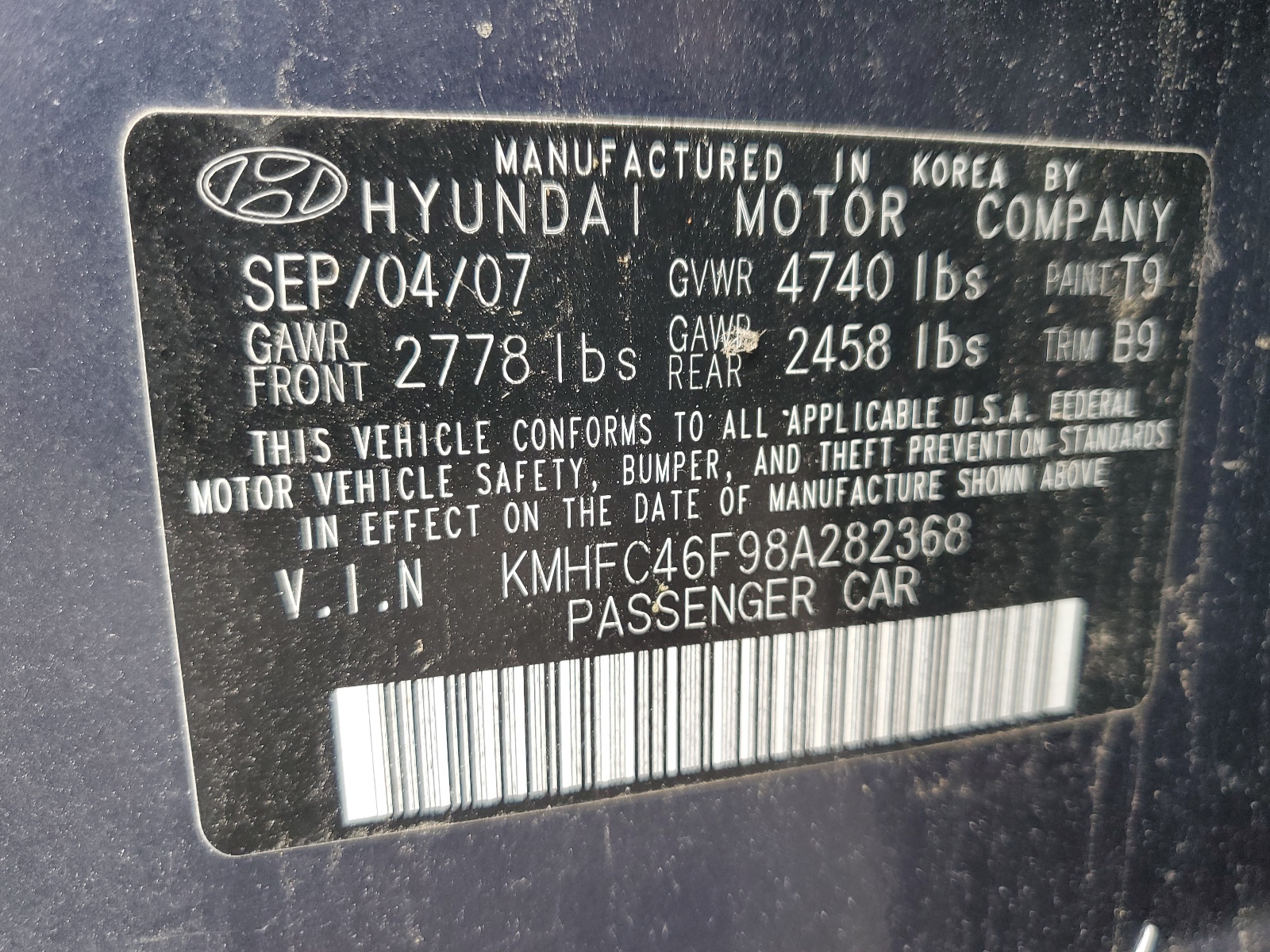 KMHFC46F98A282368 2008 Hyundai Azera Se