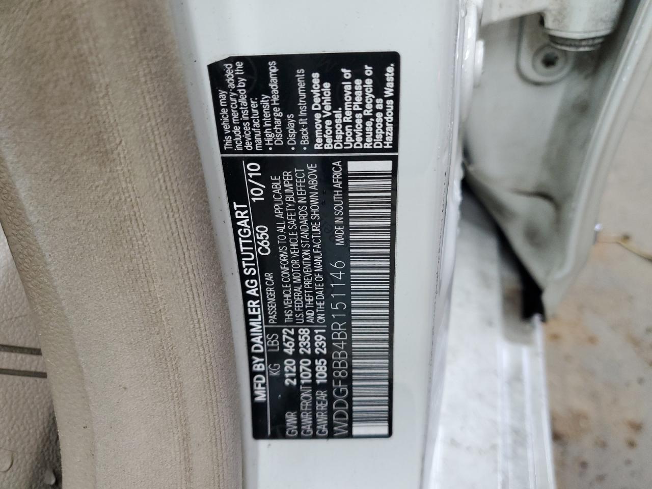 2011 Mercedes-Benz C 300 4Matic VIN: WDDGF8BB4BR151146 Lot: 66362304