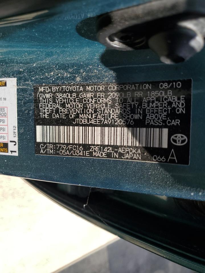 2010 Toyota Corolla Base VIN: JTDBU4EE7A9120576 Lot: 66025714