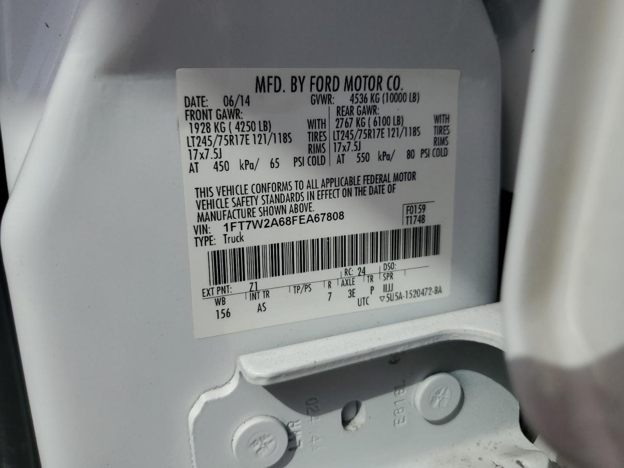 1FT7W2A68FEA67808 2015 FORD F250 - Image 12