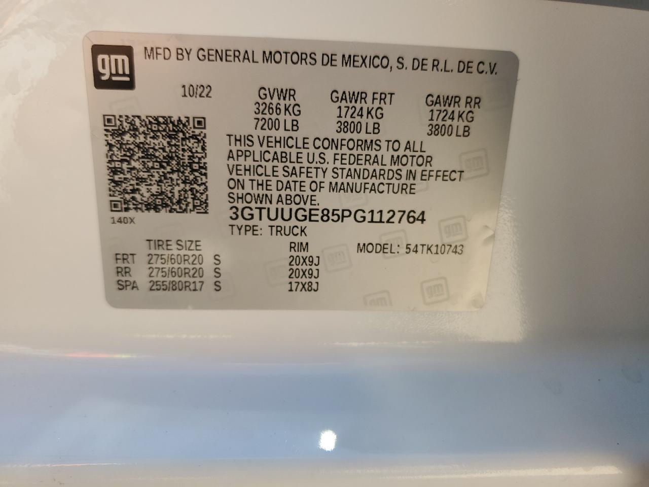 3GTUUGE85PG112764 2023 GMC Sierra K1500 Denali