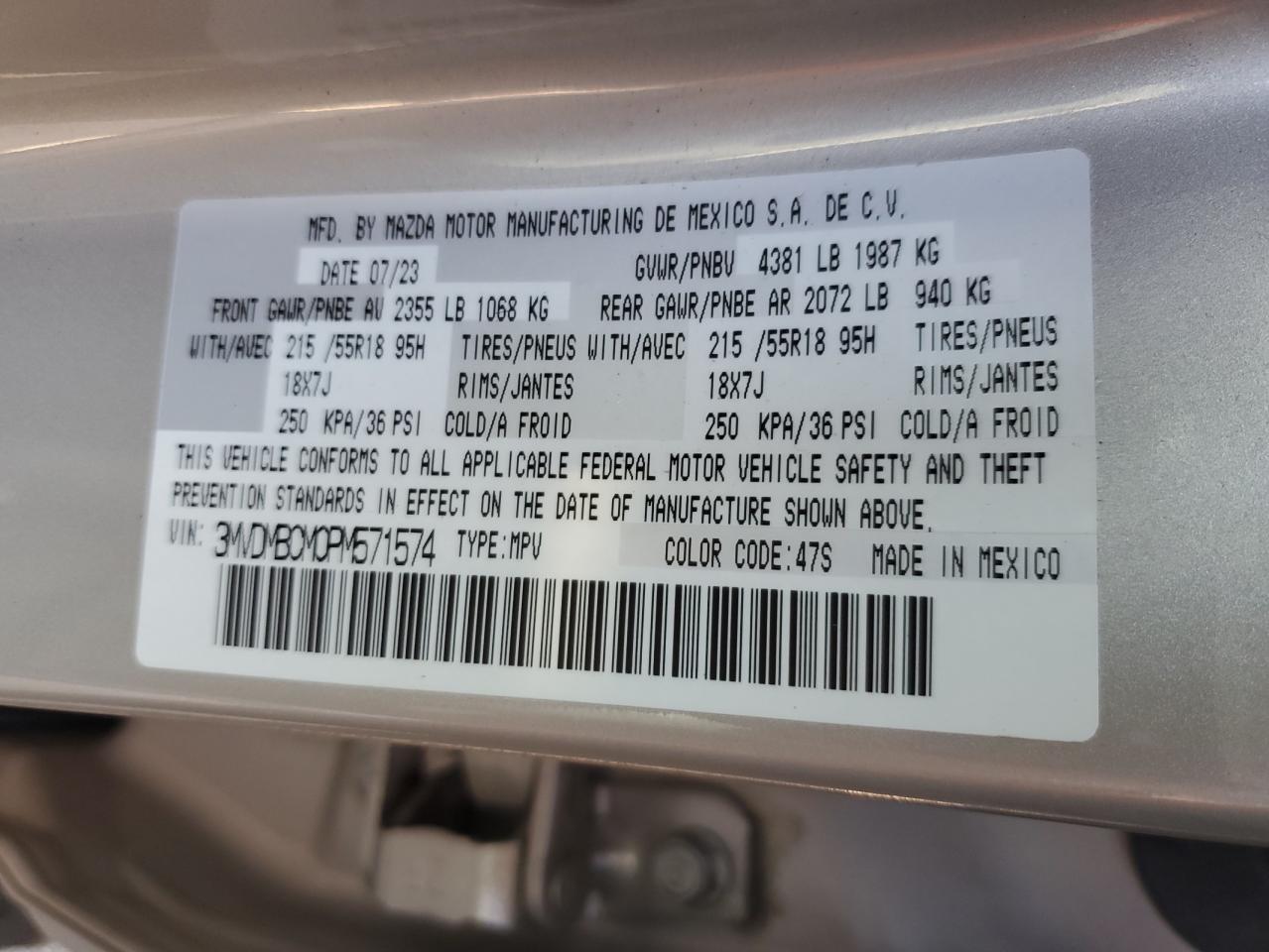 3MVDMBCM0PM571574 2023 Mazda Cx-30 Preferred