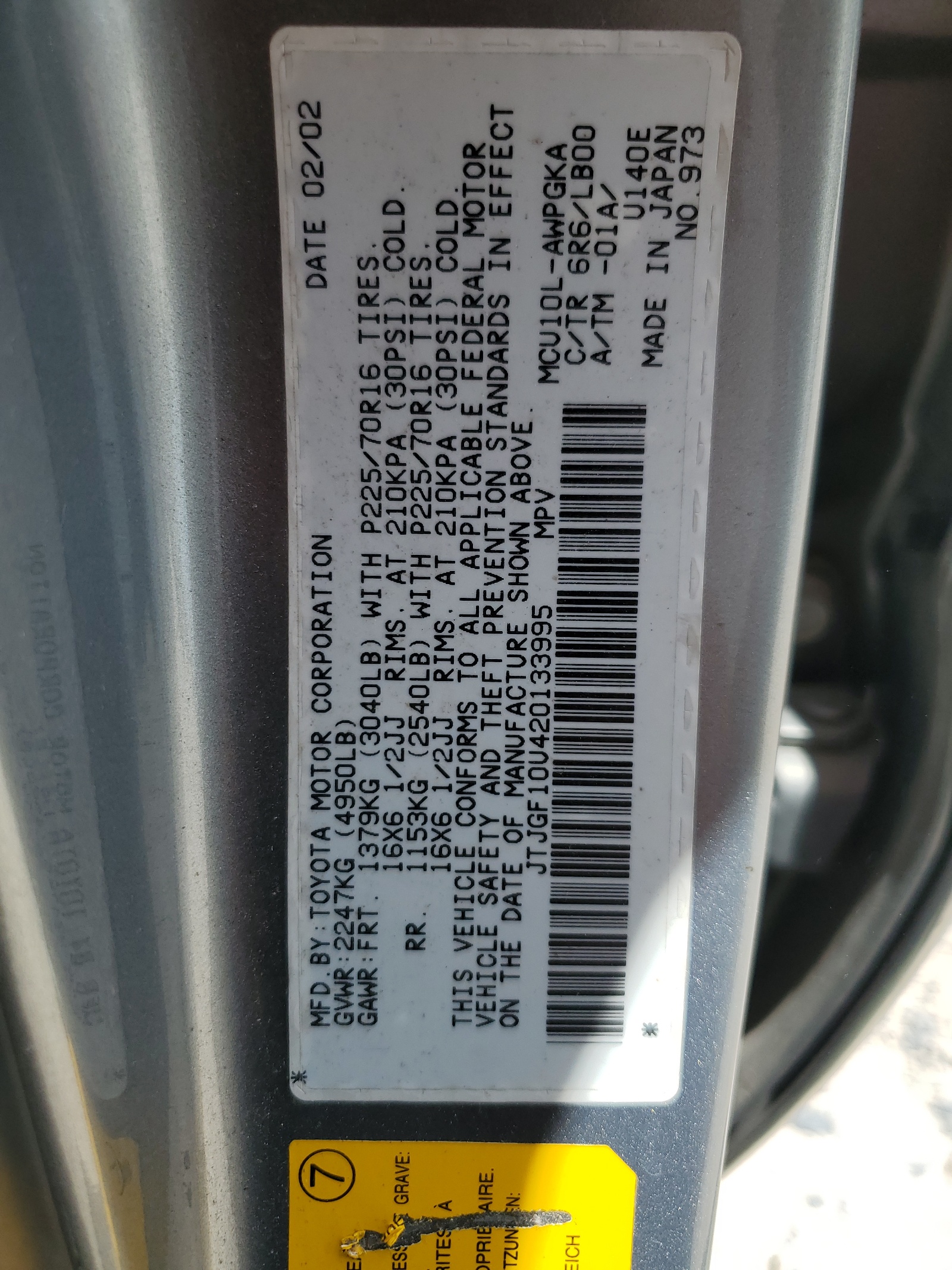 JTJGF10U420133995 2002 Lexus Rx 300