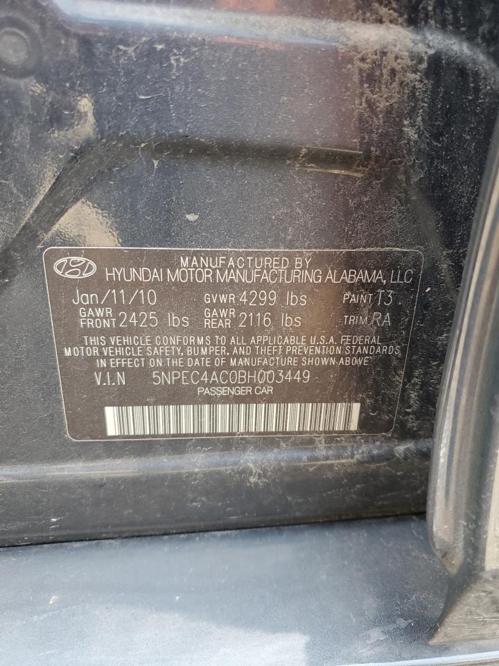 5NPEC4AC0BH003449 2011 Hyundai Sonata Se