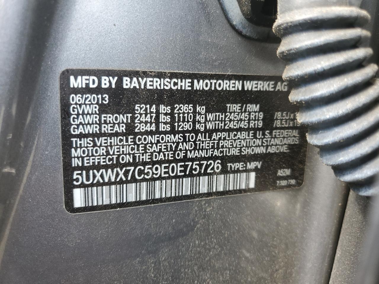 5UXWX7C59E0E75726 2014 BMW X3 xDrive35I