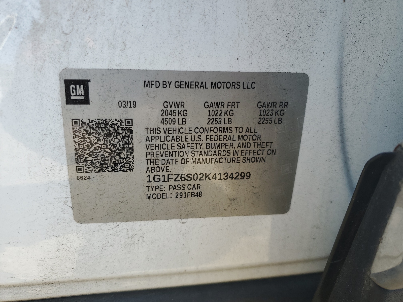 1G1FZ6S02K4134299 2019 Chevrolet Bolt Ev Premier