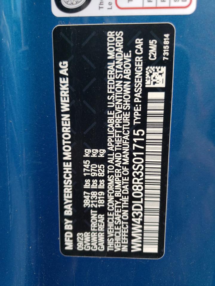 2024 Mini Cooper S VIN: WMW43DL08R3S01715 Lot: 65685824