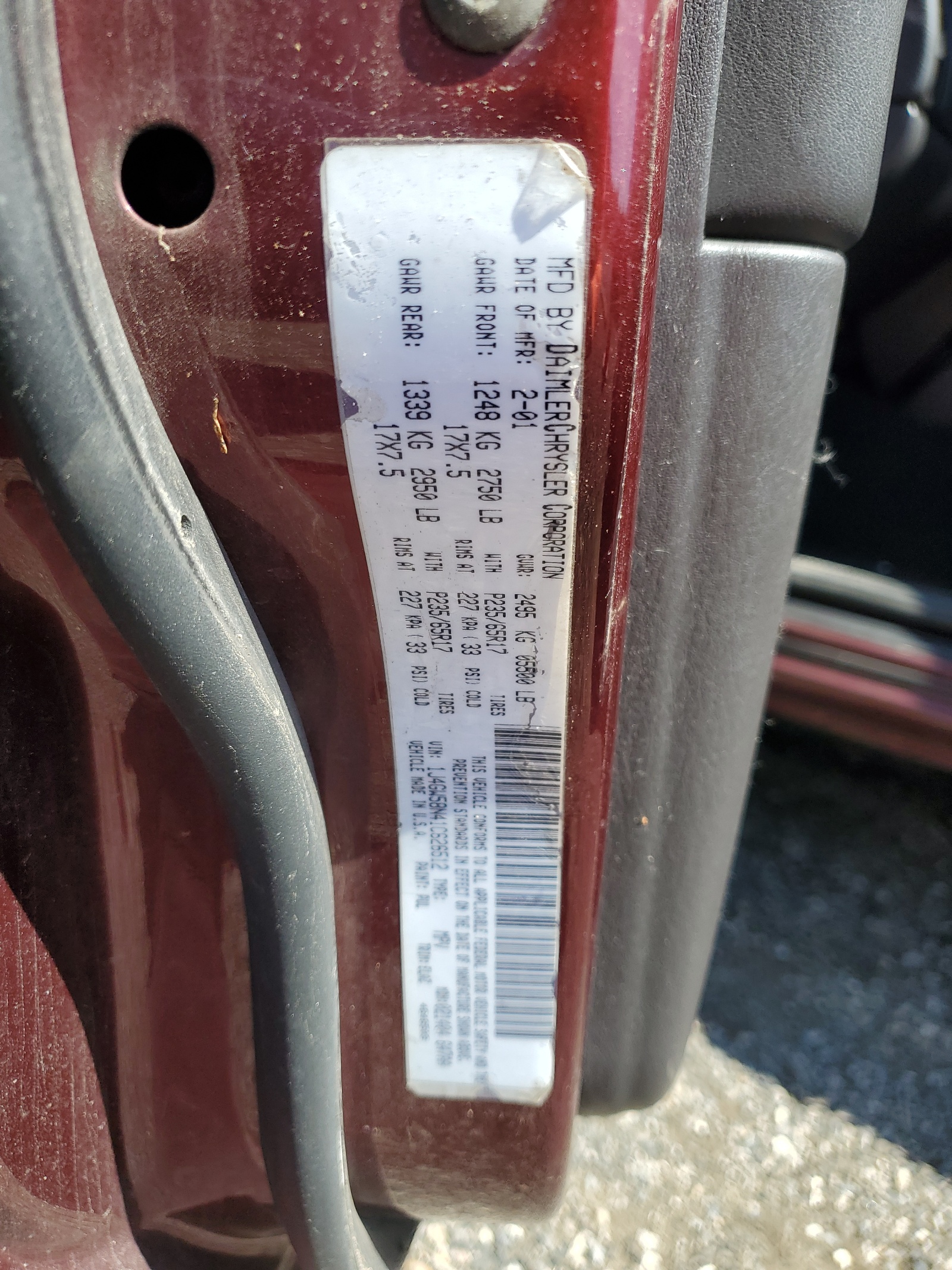 1J4GW58N41C626512 2001 Jeep Grand Cherokee Limited