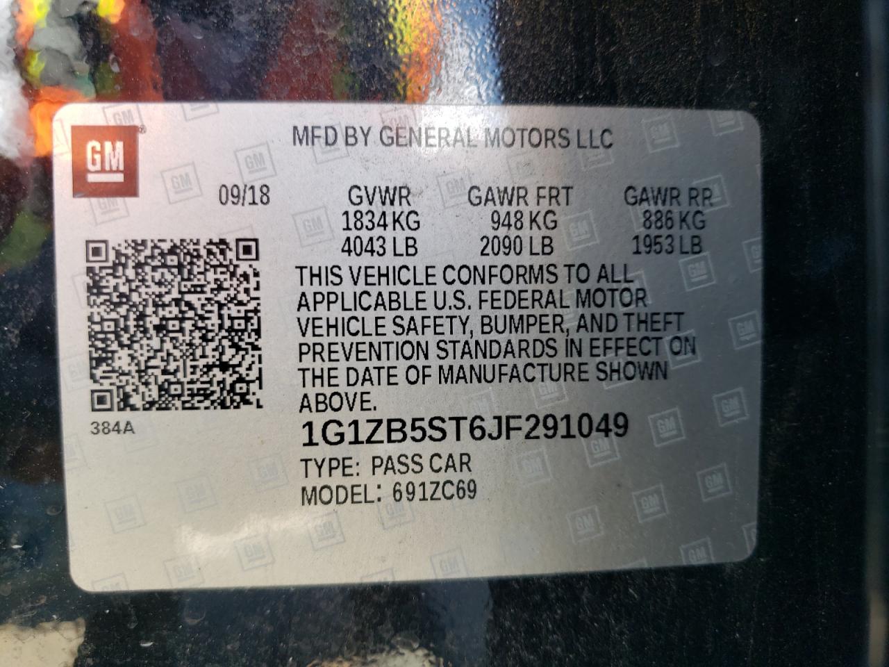 1G1ZB5ST6JF291049 2018 CHEVROLET MALIBU - Image 15