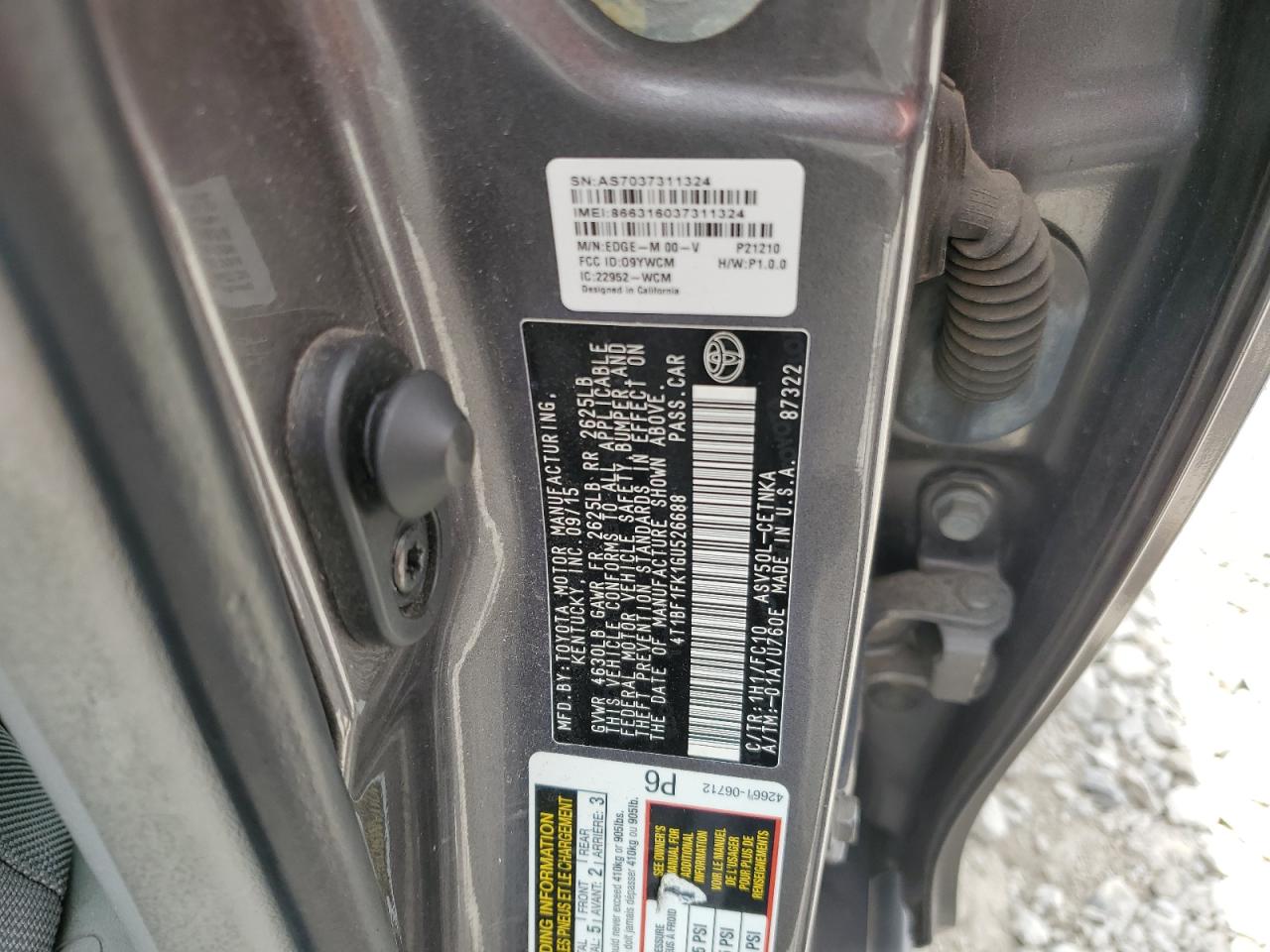 4T1BF1FK1GU526688 2016 Toyota Camry Le