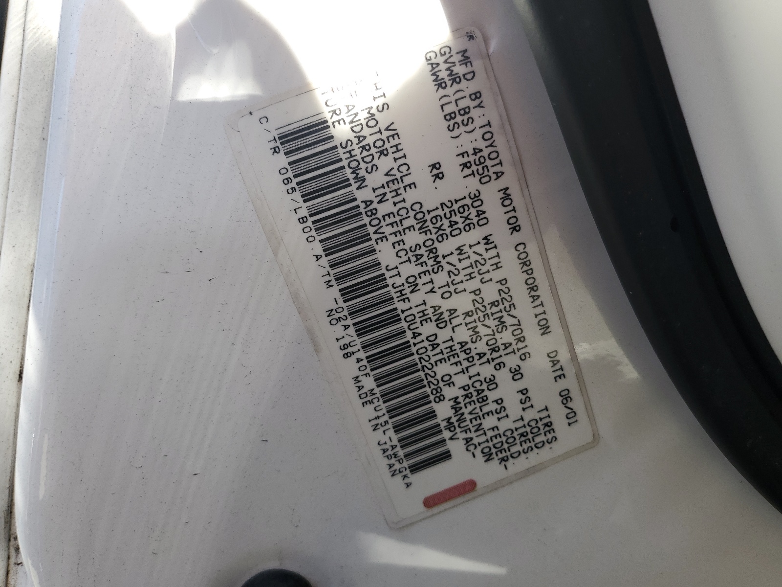 JTJHF10U410222288 2001 Lexus Rx 300