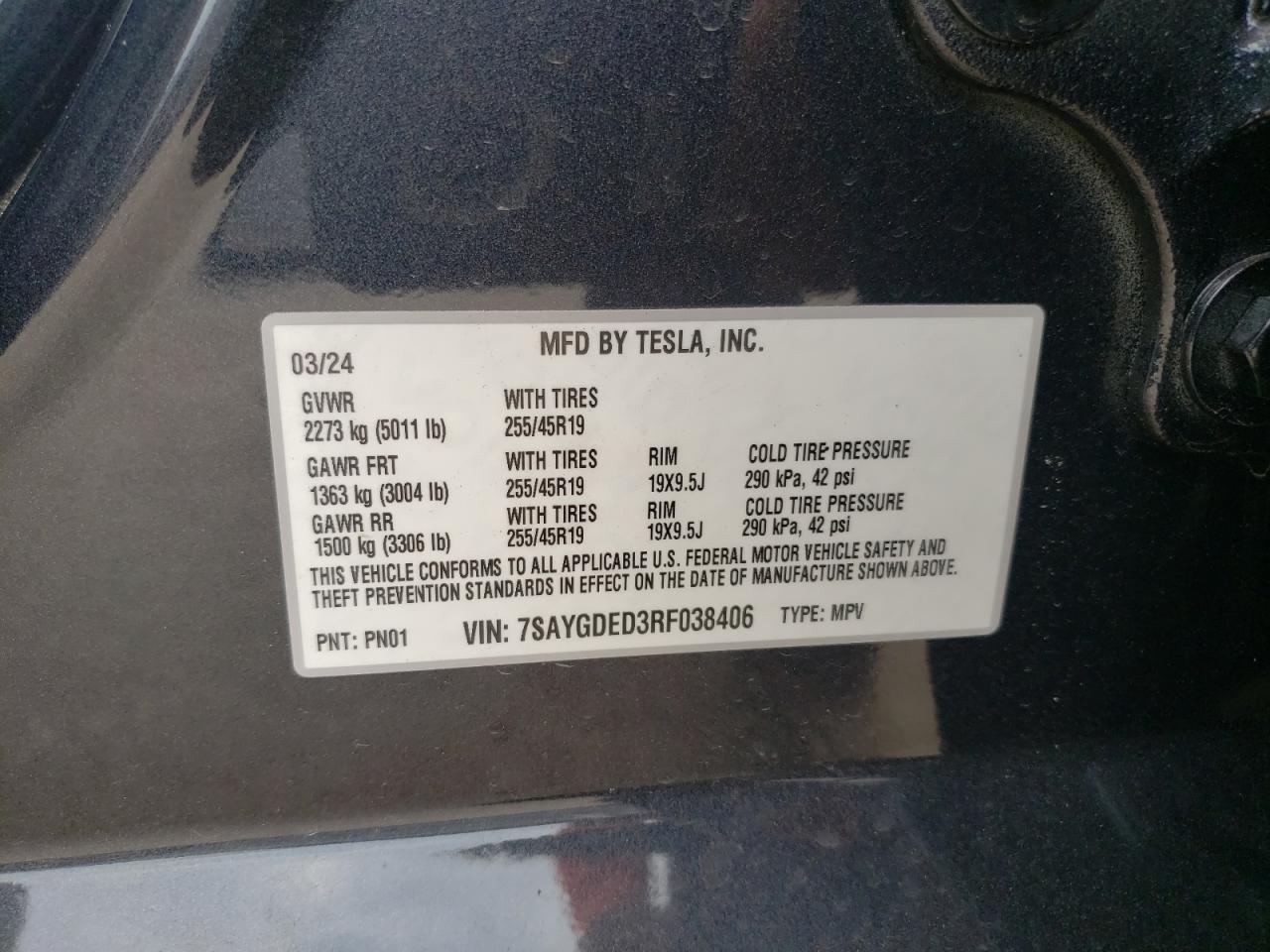 7SAYGDED3RF038406 2024 TESLA MODEL Y - Image 15