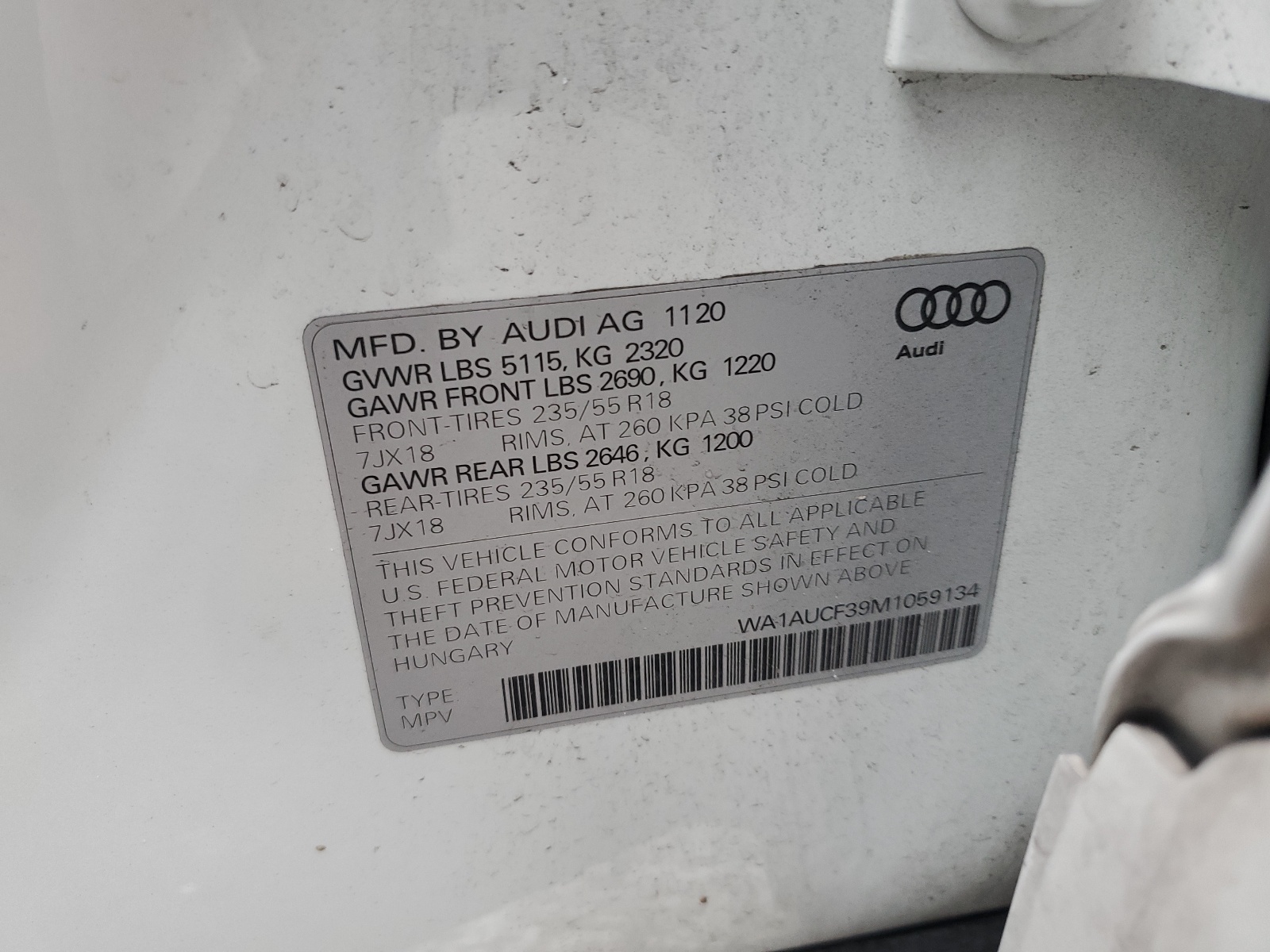 WA1AUCF39M1059134 2021 Audi Q3 Premium 40