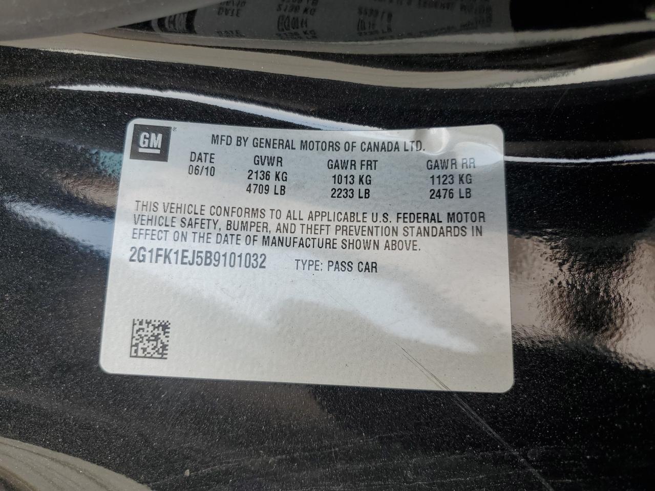 2011 Chevrolet Camaro 2Ss VIN: 2G1FK1EJ5B9101032 Lot: 64547734