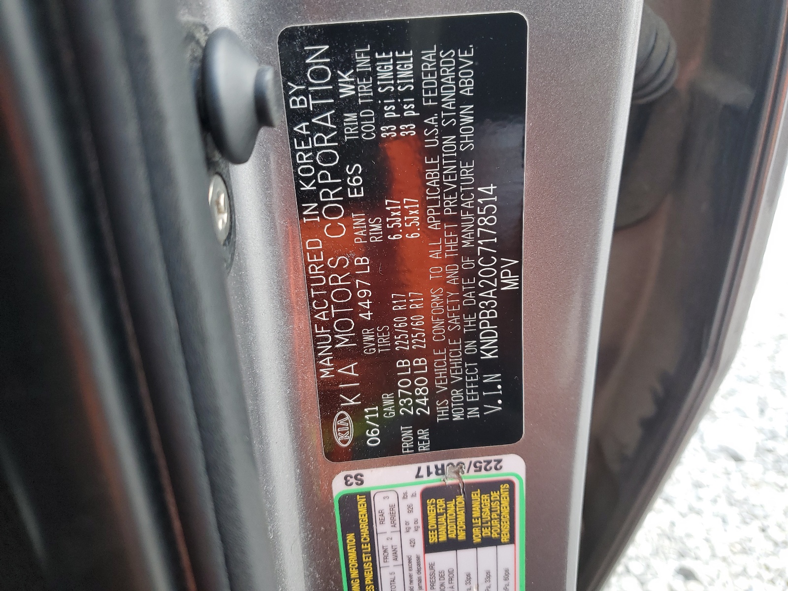 KNDPB3A20C7178514 2012 Kia Sportage Base