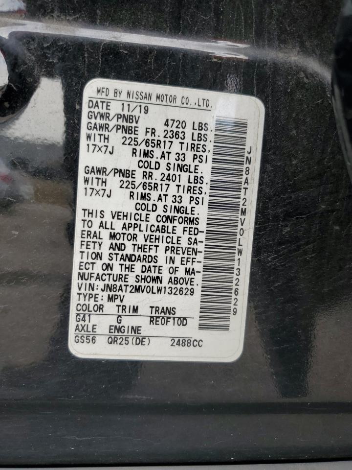 JN8AT2MV0LW132629 2020 Nissan Rogue S