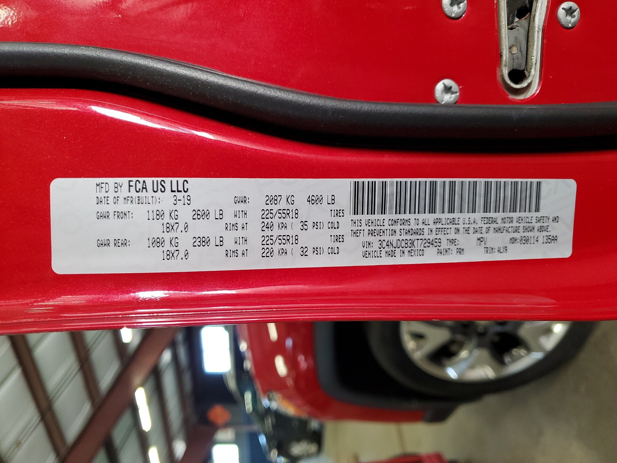 3C4NJDCB3KT729459 2019 Jeep Compass Limited