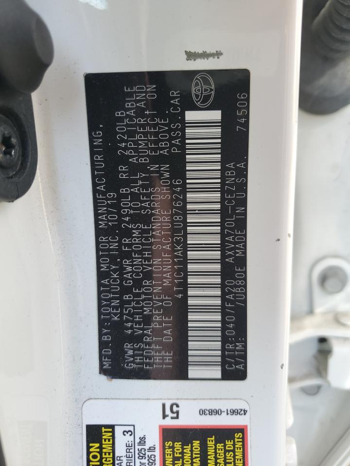 4T1C11AK3LU876246 2020 TOYOTA CAMRY - Image 12