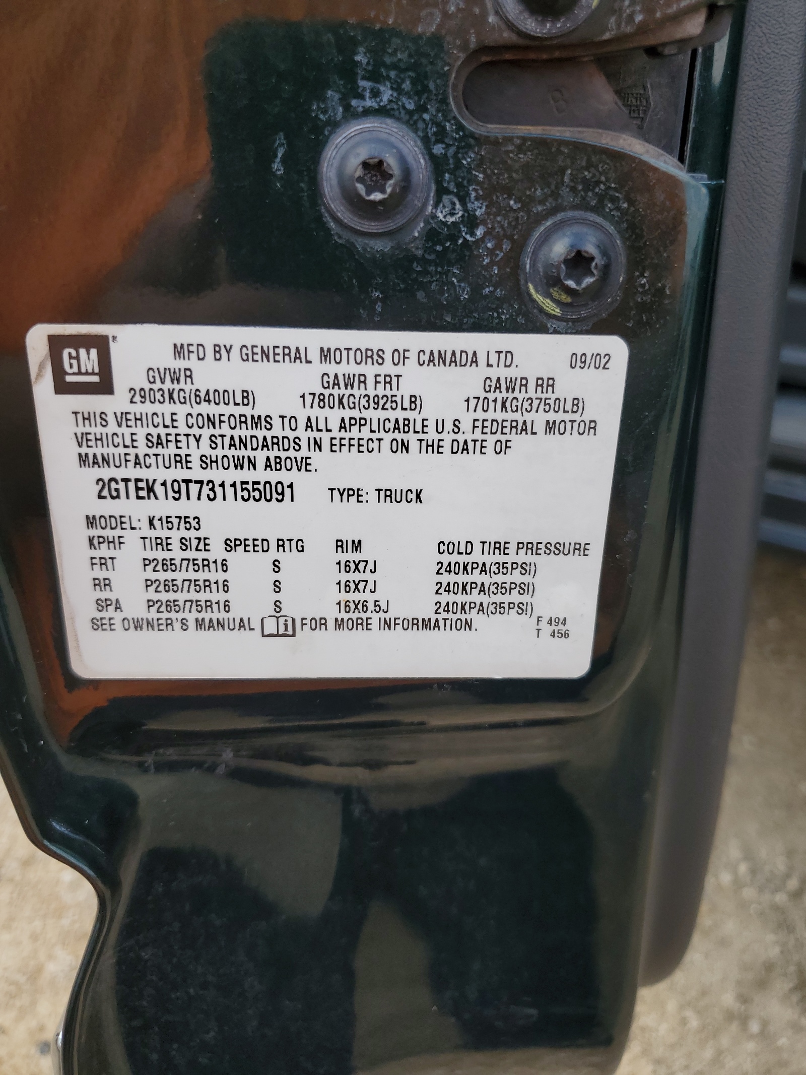 2GTEK19T731155091 2003 GMC New Sierra K1500