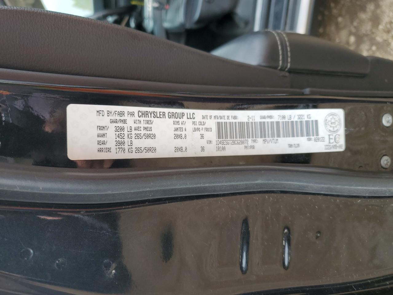 2011 Dodge Durango Citadel VIN: 1D4SE5GT2BC628072 Lot: 66570634