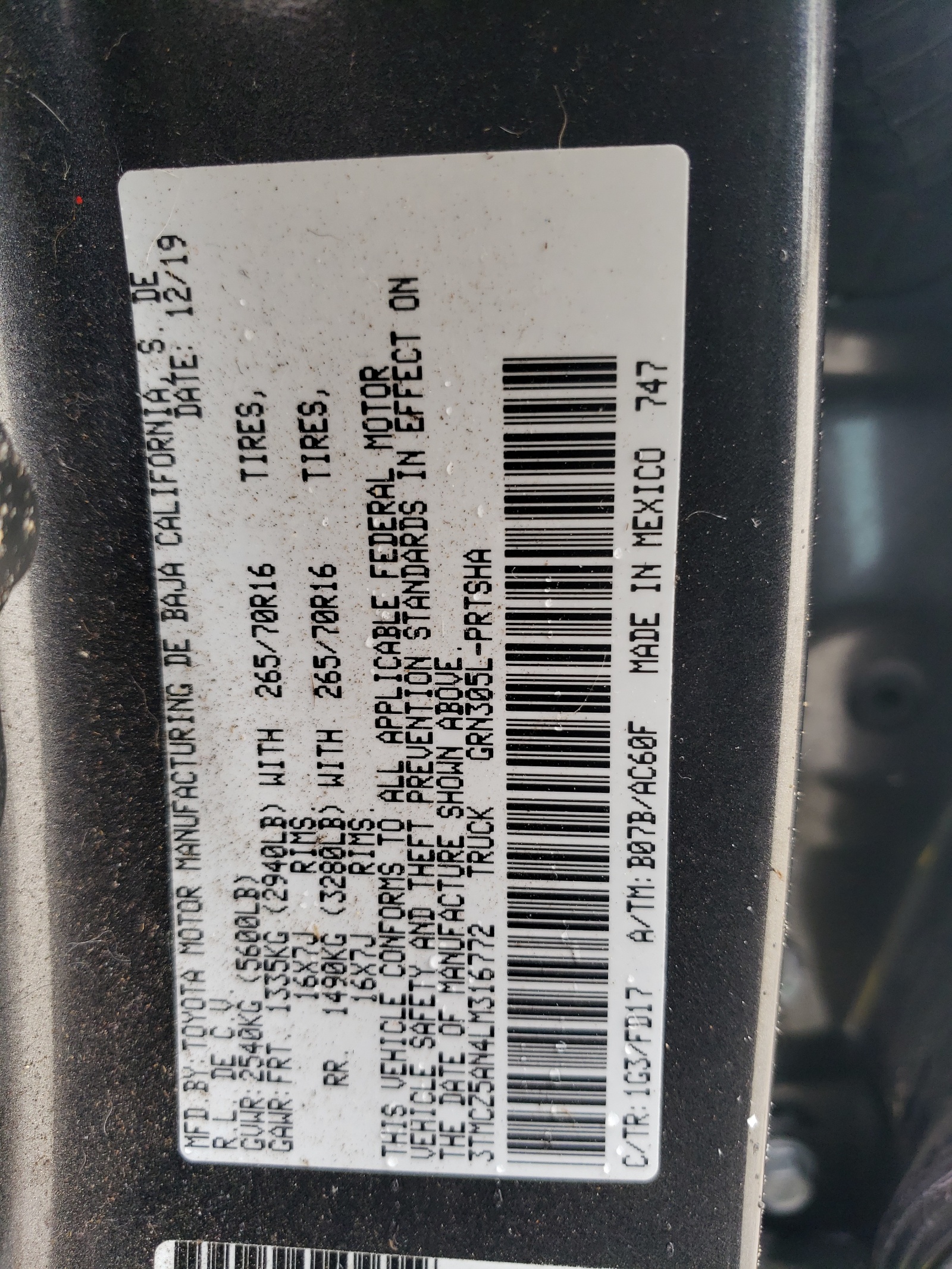 3TMCZ5AN4LM316772 2020 Toyota Tacoma Double Cab