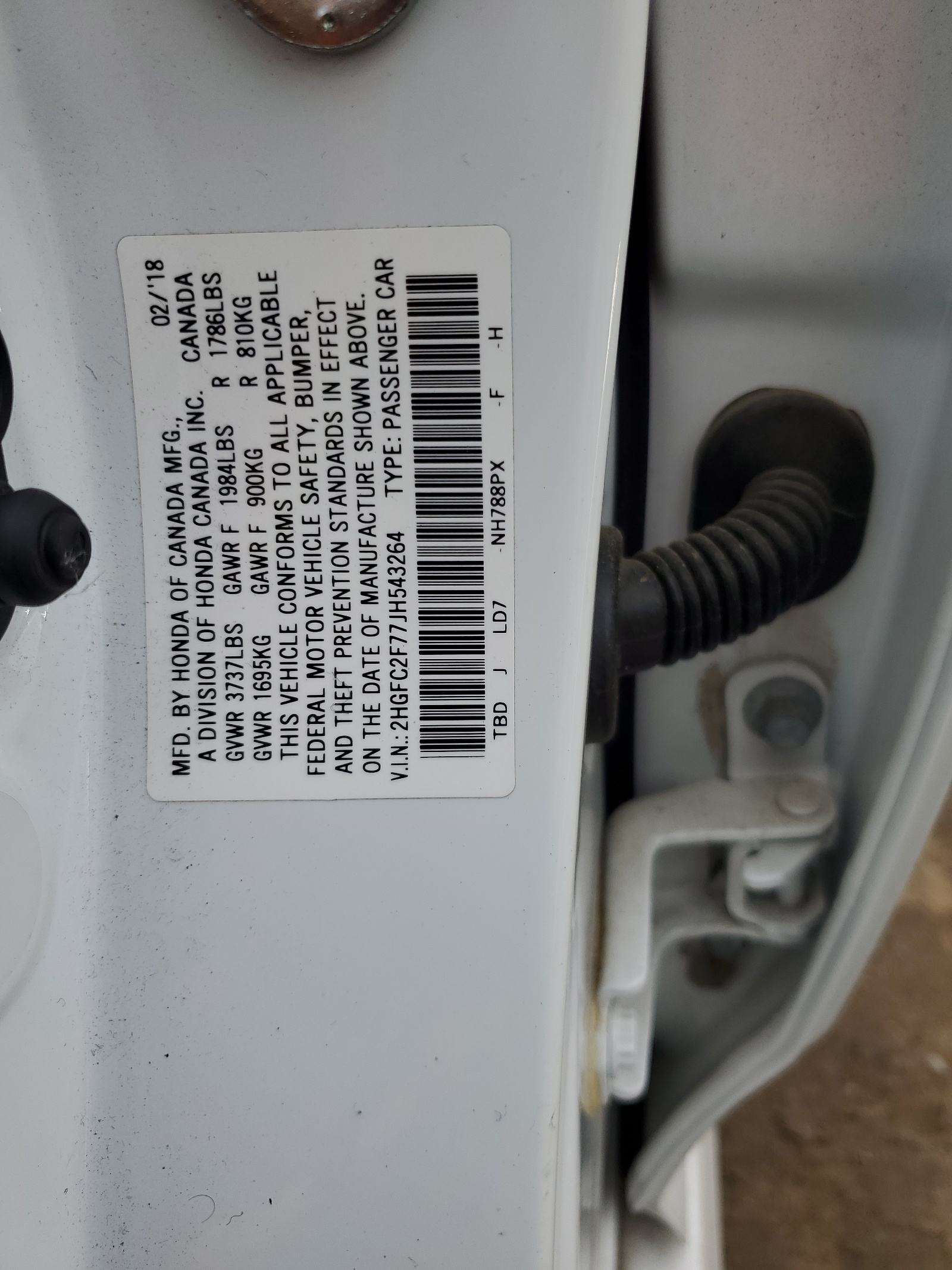 2HGFC2F77JH543264 2018 Honda Civic Ex 2HGFC2F77JH543264 2018 Honda Civic Ex