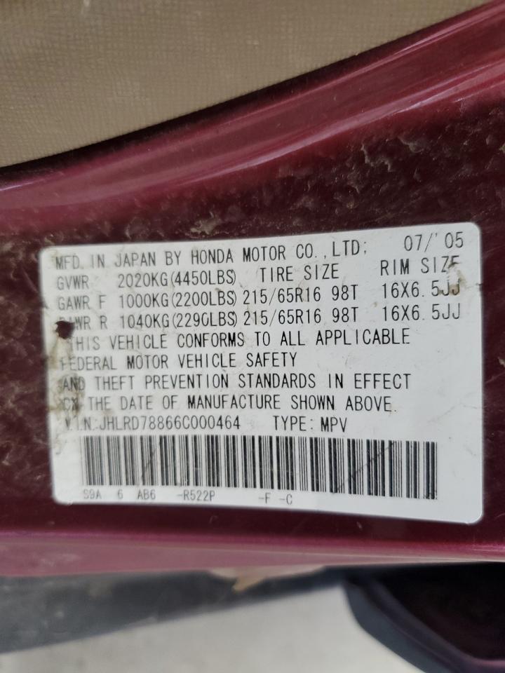 2006 Honda Cr-V Ex VIN: JHLRD78866C000464 Lot: 66746284