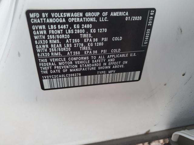 1V2YC2CA0LC205278 Volkswagen Atlas CROS 12