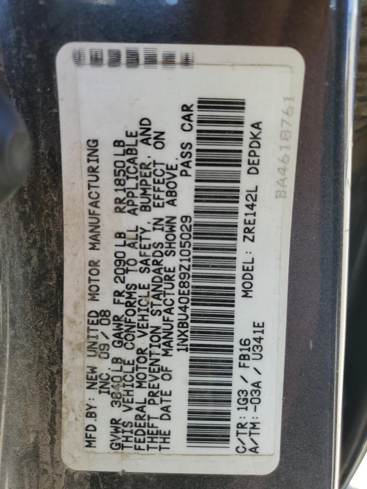 1NXBU40E89Z105029 2009 Toyota Corolla Base