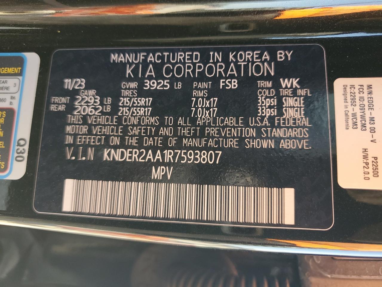 2024 Kia Seltos Ex VIN: KNDER2AA1R7593807 Lot: 66078084