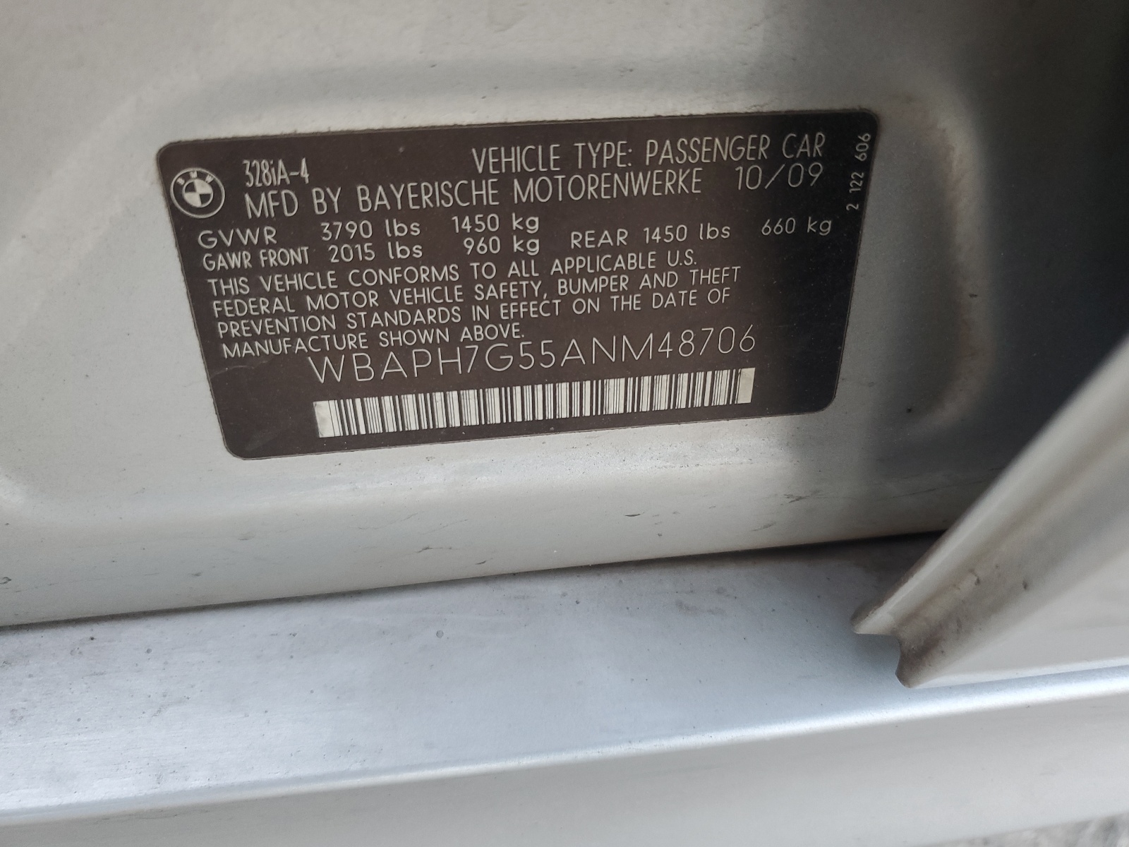 WBAPH7G55ANM48706 2010 BMW 328 I