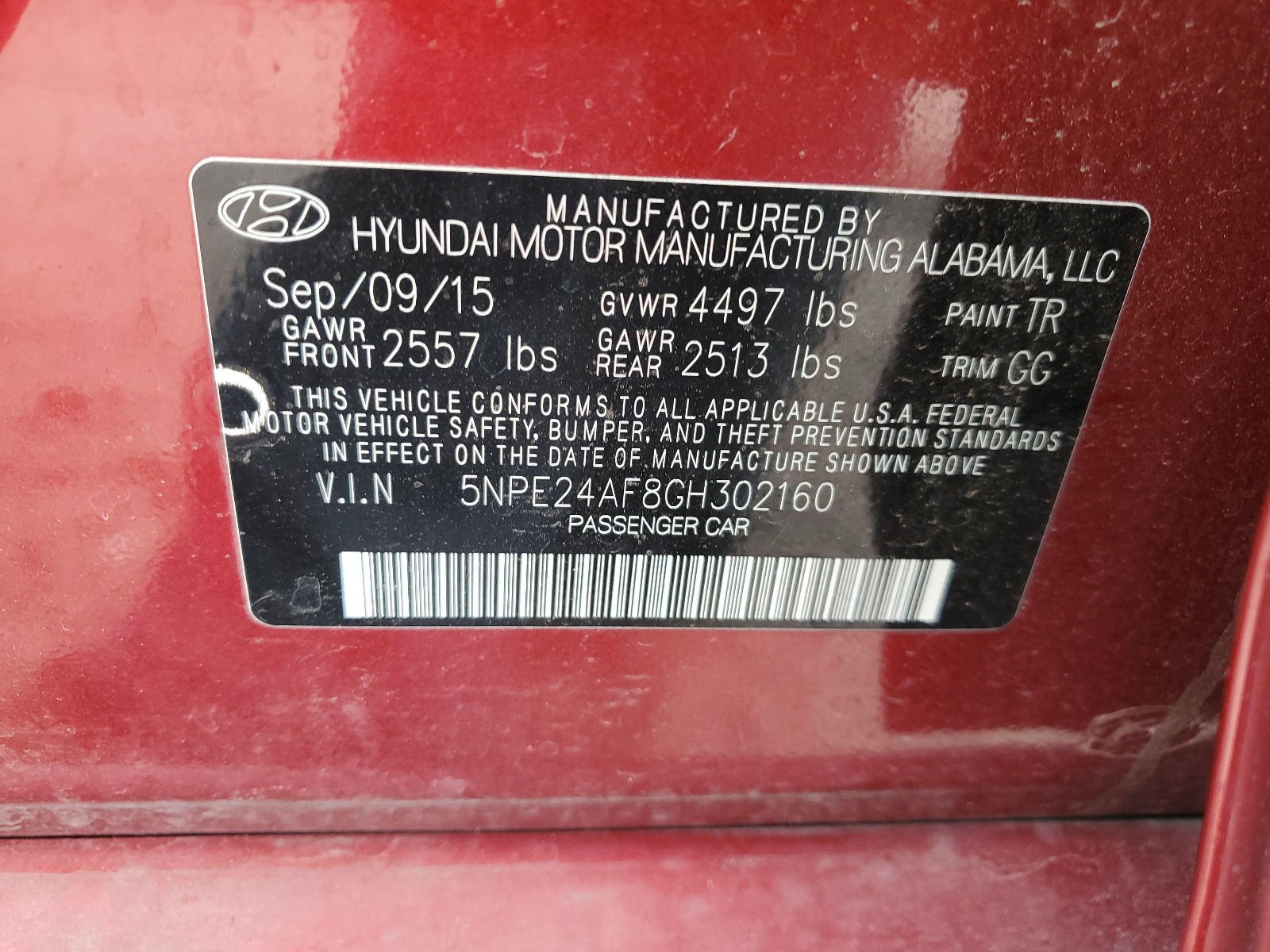 5NPE24AF8GH302160 2016 Hyundai Sonata Se