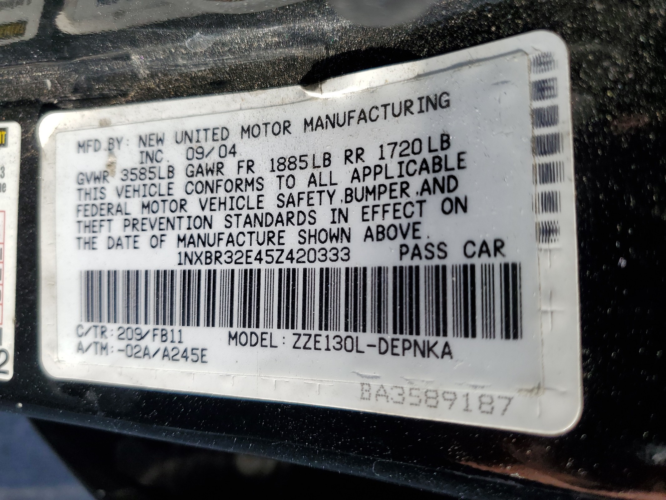 1NXBR32E45Z420333 2005 Toyota Corolla Ce